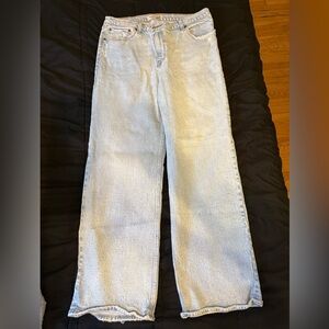 Abercrombie & Fitch 90s Relaxed High Rise Light Blue Denim Jeans